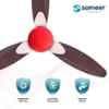 Sameer 50W Floweret Dual Tone Red & Black Anti Dust 3 Blade Ceiling Fan image 2