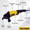 Sameer 5 Inch 1500W Yellow Angle Grinder, Arbor Size: 15 image 2