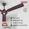 Sameer Auster 30W Brown BLDC Energy Saving High Speed Ceiling Fan with Remote, Sweep: 1200 mm image 2
