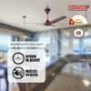 Sameer 1200 mm Gati 380 Brown Ceiling Fan, 70W, 350rpm image 2