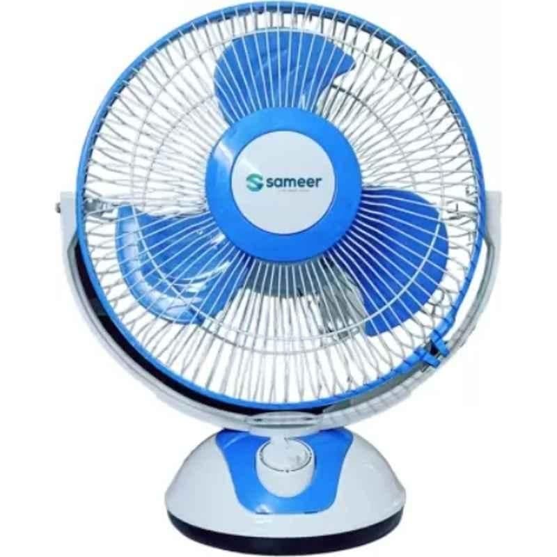 Sameer RF001 15W Blue Rechargeable Table Fan, Sweep: 300 mm