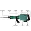 Sameer 16kg 30mm 2400W Green Heavy Duty Demolition Hammer Drill image 2