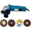 Sameer 1000W 100mm Angle Grinder with 2 Pcs Cutting & 2 Pcs Grinding Blade, SAG-801 image 1