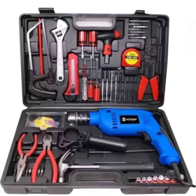 Sameer 101 Pcs 13mm 650W Blue Impact Drill with Power & Hand Tool Kit